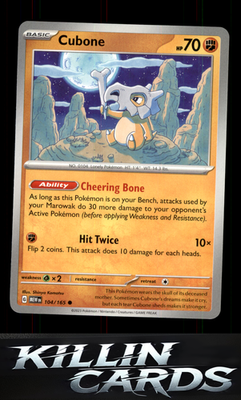 Cubone 104/165 Pokemon Common SV: Scarlet & Violet 151 Card NM