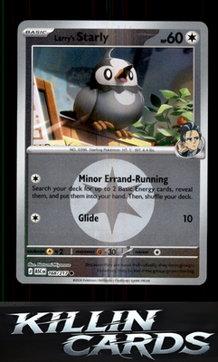 Reverse Holofoil Larry's Starly (Energy Symbol Pattern) 168/217 Pokemon Common M