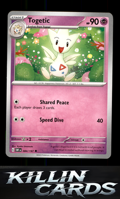 Togetic 084/197 Pokemon Uncommon SV03: Obsidian Flames Card NM