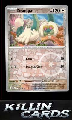 Reverse Holofoil Drampa 130/159 Pokemon Common SV09: Journey Together Card NM