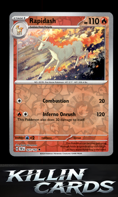 Reverse Holofoil Rapidash 027/162 Pokemon Uncommon SV05: Temporal Forces Card NM