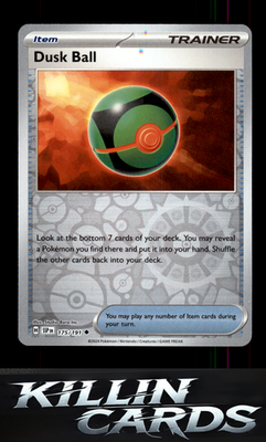 Reverse Holofoil Dusk Ball 175/191 Pokemon Uncommon SV08: Surging Sparks Card NM