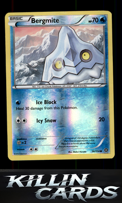 Reverse Holofoil Bergmite 36/114 Pokemon Common XY - Steam Siege Card NM