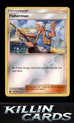 Reverse Holofoil Fisherman 130/168 Pokemon Uncommon SM - Celestial Storm Card NM