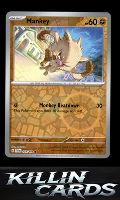 Reverse Holofoil Mankey 107/198 Pokemon Common SV01: Scarlet & Violet Base Set C