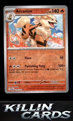 Reverse Holofoil Arcanine 028/182 Pokemon Uncommon SV10: Destined Rivals Card NM