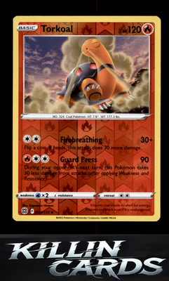 Reverse Holofoil Torkoal 023/172 Pokemon Uncommon SWSH09: Brilliant Stars Card N