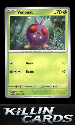 Venonat 048/165 Pokemon Common SV: Scarlet & Violet 151 Card NM