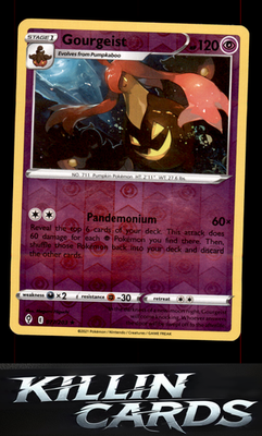 Reverse Holofoil Gourgeist 077/203 Pokemon Rare SWSH07: Evolving Skies Card NM