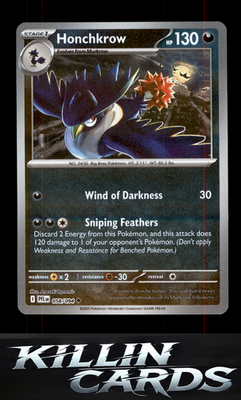 Reverse Holofoil Honchkrow 058/094 Pokemon Uncommon ME02: Phantasmal Flames Card