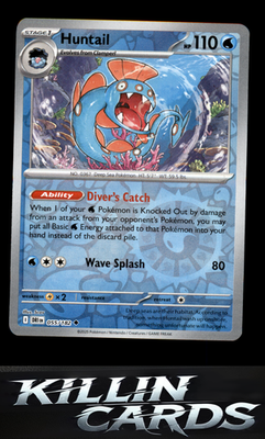 Reverse Holofoil Huntail 055/182 Pokemon Uncommon SV10: Destined Rivals Card NM