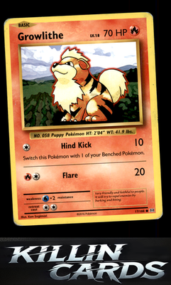 Growlithe 17/108 Pokemon Common XY - Evolutions Card LP