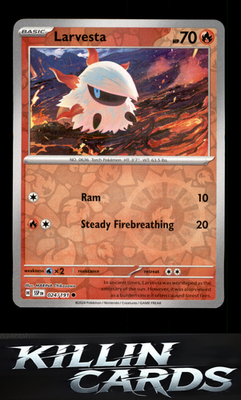 Reverse Holofoil Larvesta - 024/191 024/191 Pokemon Common SV08: Surging Sparks