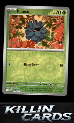 Reverse Holofoil Pineco 004/182 Pokemon Common SV10: Destined Rivals Card NM