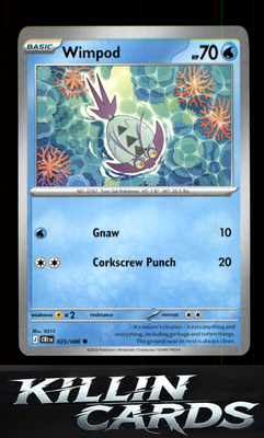 Wimpod 025/086 Pokemon Common ME04: Chaos Rising Card NM