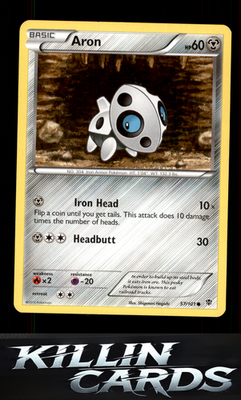 Aron 57/101 Pokemon Common Plasma Blast Card NM