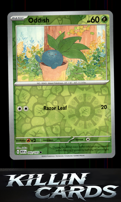 Reverse Holofoil Oddish 043/165 Pokemon Common SV: Scarlet & Violet 151 Card NM