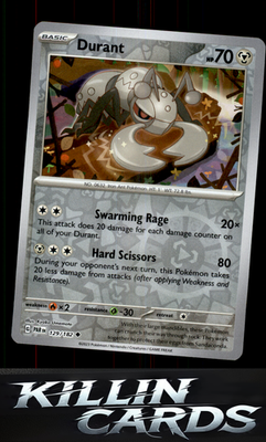 Reverse Holofoil Durant 129/182 Pokemon Uncommon SV04: Paradox Rift Card NM