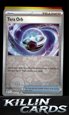 Reverse Holofoil Tera Orb 189/191 Pokemon Uncommon SV08: Surging Sparks Card NM