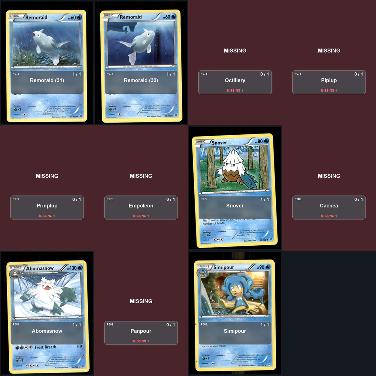Pokemon TCG XY - BREAKthrough C/UC/R Standard Set 87 Cards