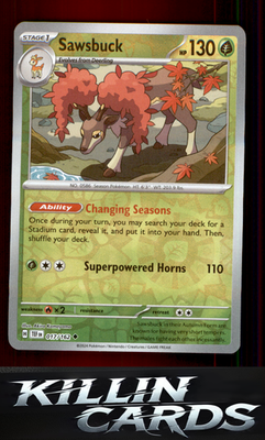 Reverse Holofoil Sawsbuck - 017/162 017/162 Pokemon Uncommon SV05: Temporal Forc