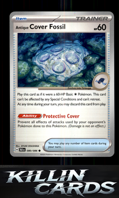Antique Cover Fossil 080/086 Pokemon Common SV: Black Bolt Card NM