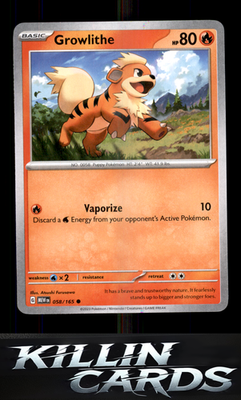 Growlithe 058/165 Pokemon Common SV: Scarlet & Violet 151 Card NM