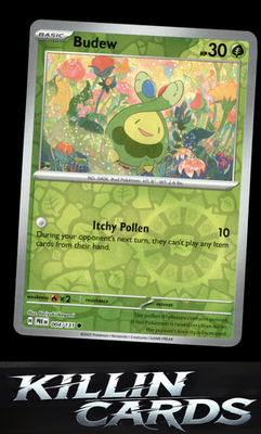 Reverse Holofoil Budew 004/131 Pokemon Common SV: Prismatic Evolutions Card NM