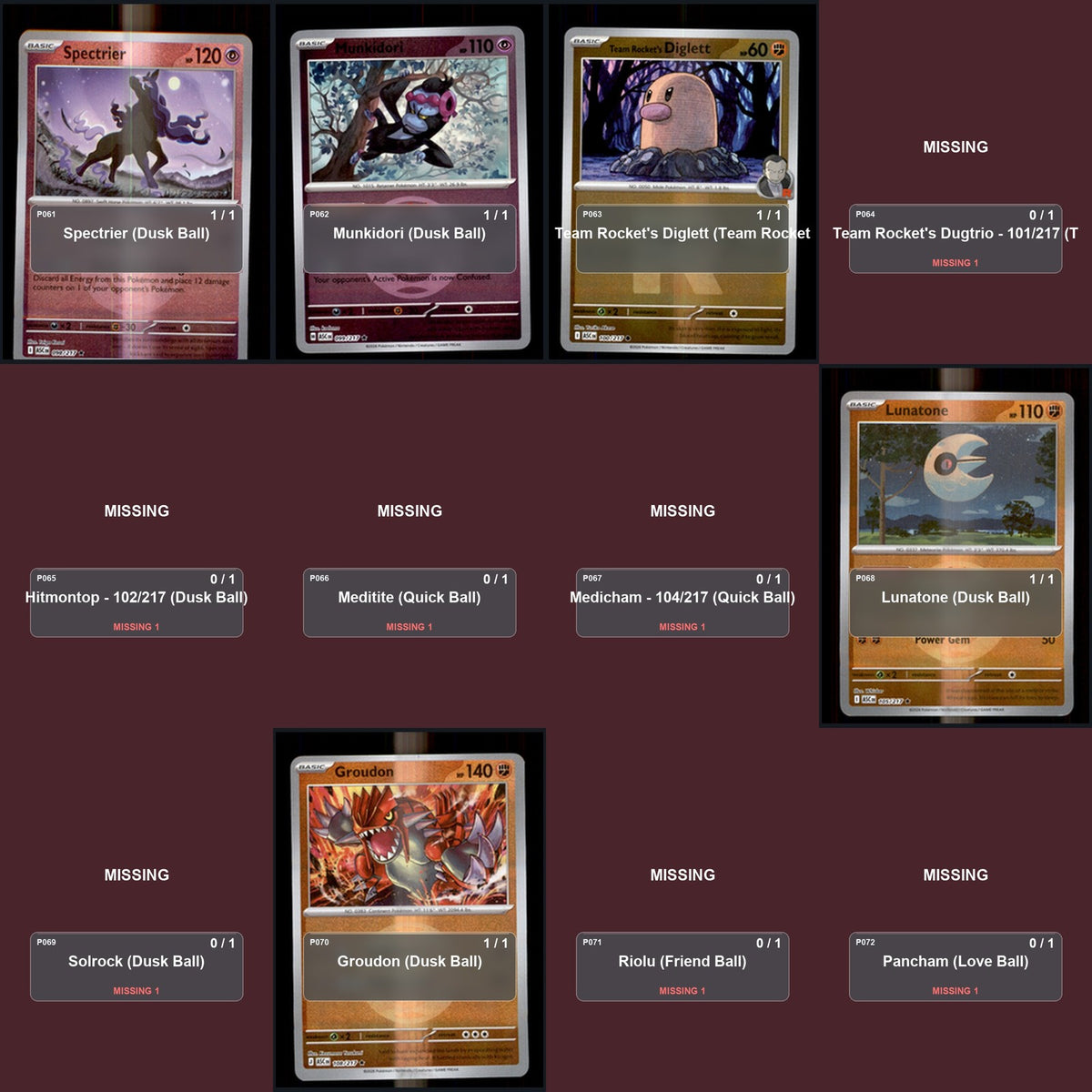 Pokemon TCG ME: Ascended Heroes C/UC/R Standard Set 91 Cards