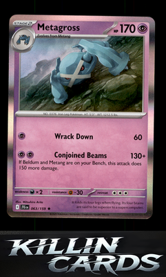 Metagross 063/159 Pokemon Rare SV09: Journey Together Card NM