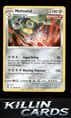 Melmetal 189/264 Pokemon Holo Rare SWSH08: Fusion Strike Card NM