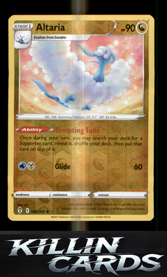 Reverse Holofoil Altaria 106/203 Pokemon Rare SWSH07: Evolving Skies Card NM