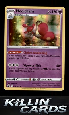 Medicham 073/195 Pokemon Holo Rare SWSH12: Silver Tempest Card NM