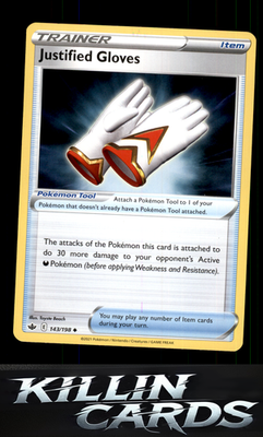 Justified Gloves 143/198 Pokemon Uncommon SWSH06: Chilling Reign Card NM