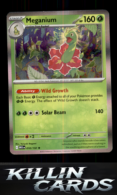 Meganium 010/132 Pokemon Rare ME01: Mega Evolution Card NM