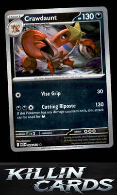 Reverse Holofoil Crawdaunt 085/132 Pokemon Uncommon ME01: Mega Evolution Card NM