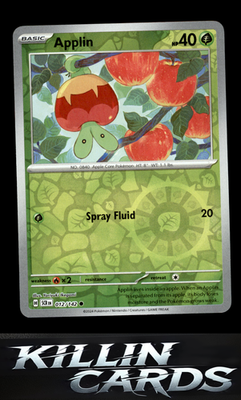 Reverse Holofoil Applin 012/142 Pokemon Common SV07: Stellar Crown Card NM