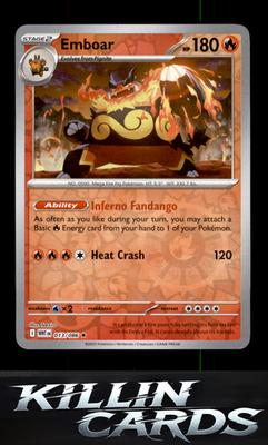 Reverse Holofoil Emboar 013/086 Pokemon Rare SV: White Flare Card NM