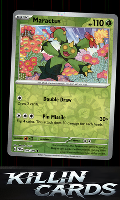 Reverse Holofoil Maractus 003/091 Pokemon Common SV: Paldean Fates Card NM