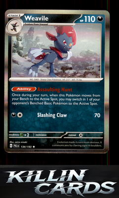Weavile 134/193 Pokemon Rare SV02: Paldea Evolved Card NM