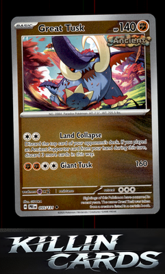Reverse Holofoil Great Tusk 055/131 Pokemon Uncommon SV: Prismatic Evolutions Ca