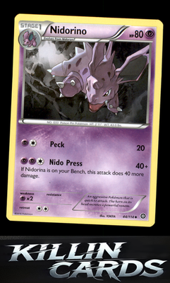 Nidorino 44/114 Pokemon Uncommon XY - Steam Siege Card NM