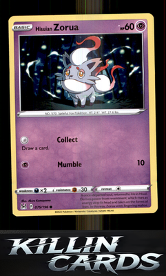Hisuian Zorua 075/196 Pokemon Common SWSH11: Lost Origin Card NM