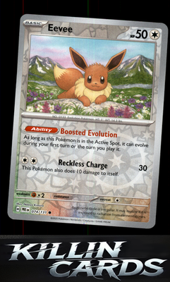 Reverse Holofoil Eevee 074/131 Pokemon Common SV: Prismatic Evolutions Card NM