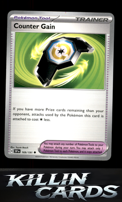 Counter Gain 169/191 Pokemon Uncommon SV08: Surging Sparks Card NM
