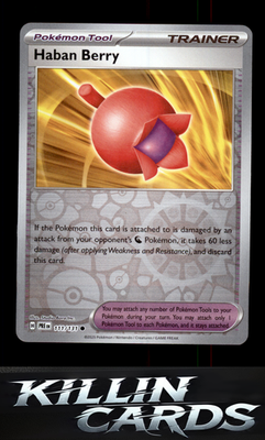 Reverse Holofoil Haban Berry 111/131 Pokemon Common SV: Prismatic Evolutions Car