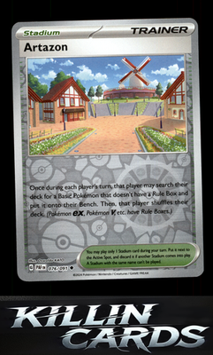 Reverse Holofoil Artazon 076/091 Pokemon Uncommon SV: Paldean Fates Card NM