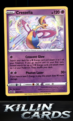 Cresselia 064/198 Pokemon Holo Rare SWSH06: Chilling Reign Card NM