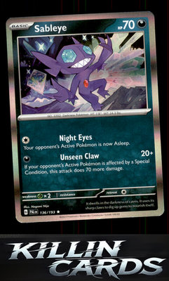 Sableye 136/193 Pokemon Rare SV02: Paldea Evolved Card NM
