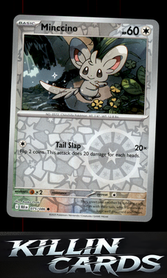 Reverse Holofoil Minccino 075/086 Pokemon Common SV: Black Bolt Card NM